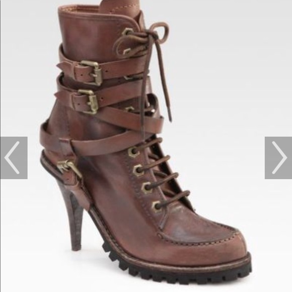 ASH Winona Lug Boot in Castagna  with Buckles